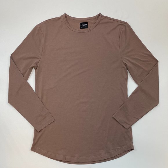 Cuts Clothing Long Sleeve Crew Curve Hem T-Shirt - Picture 1 of 3